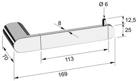Porta carta igienica a parete in ottone nero opaco Flori - Sapho