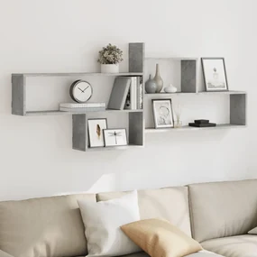 Mensola A Parete Grigio Cemento 167,5x18x68 Cm İn Truciolato /
