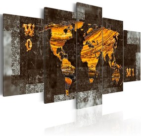 Quadro Hidden Treasure (World Map)  Colore Grigio, Dimensioni e Misure 100x50