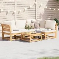 Set Salotto da Giardino 5 pz con Cuscini Legno Massello Acacia 3214302