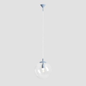 ALDEX Lampada a sospensione Nohr con paralume in vetro, blu/trasparente