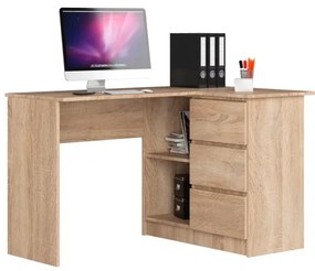 Scrivania Angolare 124 Cm Destra 3 Cassetti Rovere Sonoma Artika