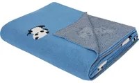 Copertina in cotone blu per la cameretta con motivo panda 130 x 170 cm stile moderno