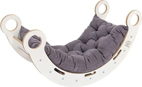 Arco a dondolo montessori bianco/grigio in pino massiccio 39x75x38 cm Montessori – Meowbaby