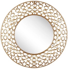 Specchio da parete oro ⌀ 80 cm BOURDON Beliani