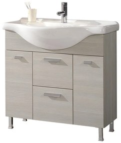 Mobile da bagno sotto lavabo Rimini marrone L 81.5 x H 80 x P 33.5 cm 1 cassetto 2 ante, lavabo non incluso