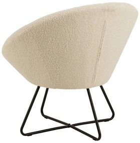 Poltrona in lana artificiale bianco crema Center - Actona