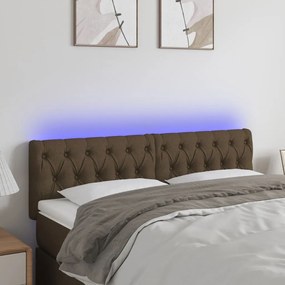 Testiera A Led Marrone Scuro 160x7x78/88 Cm İn Tessuto /