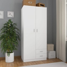 Armadio Bianco 80x52x180 Cm İn Legno Multistrato /