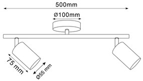 Faretto GOLDI 2xGU10/10W/230V oro