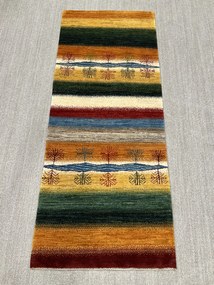 Loribaft Tappeto 80 x 200 Rosso (Iran) Annodato A Mano