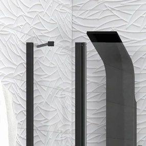 Box doccia 70x110cm finitura nera battente e fisso 70cm | KPX2800N - KAMALU