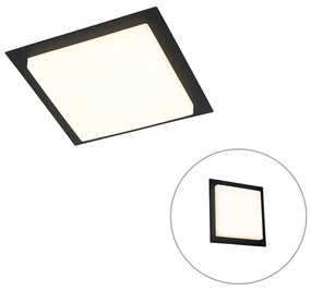 Plafoniera moderna nera quadrata incl. LED IP44 - Lys