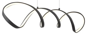 Lampada a sospensione di design nera 100 cm con LED dimmerabile a 3 livelli - Wokkel