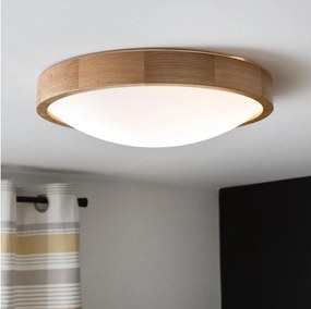 Brilagi-LED RGBW Plafoniera dimmerabile CARVALHO SLIM 2xE27/15W/230V Wi-Fi rovere Ø 37 cm