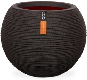 Vaso A Sfera Nature Rib 62x48 Cm Nero Kblr271 /