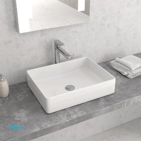 Lavabo D'Appoggio Da 47x36 Cm Finitura Bianco Lucido