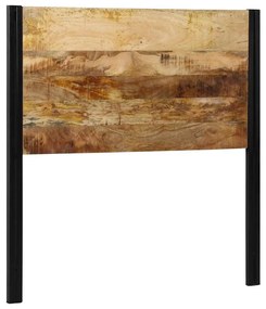 Testiera 100 Cm İn Legno Massello Di Mango E Ferro /