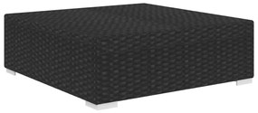 Poggiapiedi modulare 1 pz con cuscino in polyrattan nero