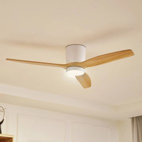 Lucande ventilatore da soffitto LED Faipari, bianco, DC, silenzioso, 132 cm