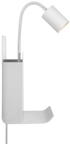Nordlux - Lampada da parete ROOMI con mensola e USB 1xGU10/8W/230V bianco