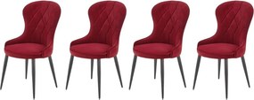 Set di 4 sedie K366 con bordo in velluto