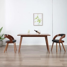 Sedie Da Pranzo 2 Pz Legno Curvato E Tessuto Grigio Scuro /