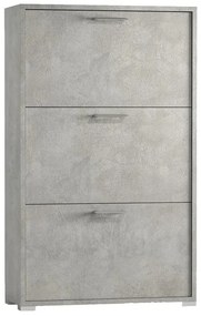 Scarpiera TERRANEO 3 ante apertura a ribalta, doppia profondità L 67 x H 112 x P 28 cm 18 paia, grigio cemento