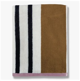Asciugamano in cotone bianco-marrone 50x95 cm Boudoir - Mette Ditmer Denmark
