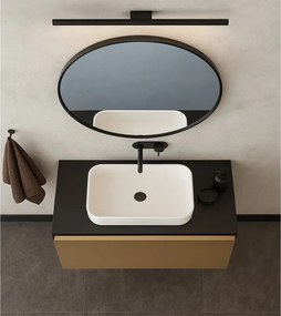 Mobile da bagno sospeso sotto lavabo Fusion L100 H40 P45 cm oro, 1 cassetto