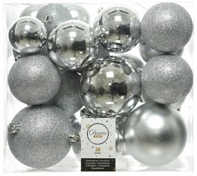 Palle di Natale Decoris Argentato Luminoso (26 Pezzi)