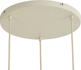 Lampada a sospensione Japandi beige con paralume in lino 3 luci - Fedde