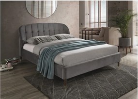 Letto Liguria in velluto grigio – 160×200 cm