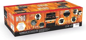 Barbecue a Carbone Carbonella 108x70x100 cm con Coperchio Ruote e Ripiani in Legno Nero...