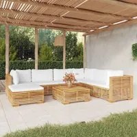 Set Divani da Giardino 8 pz con Cuscini Legno Massello di Teak 3100879