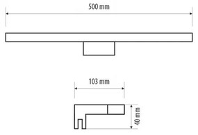 Illuminazione a LED per specchi da bagno MIRROR LED/10W/230V 50 cm IP44 nero