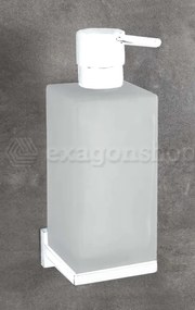 Colombo Look B93160BM Dispenser sapone liquido a Muro in Vetro Acidato Bianco opaco