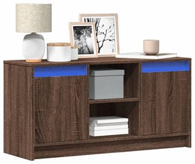 Mobile Porta Tv Con Led Rovere Marrone 100x34x50 Cm Truciolato /