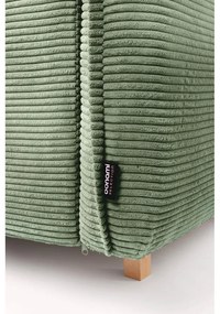 Divano angolare in verde chiaro allungabile (con penisola a sinistra/a forma di "U") con rivestimento in velluto a coste Tori – Bonami Selection