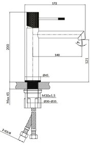 Cersanit S951-591 - Rubinetto del lavandino ZEN 20 cm cromo lucido