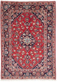 Kashan Tappeto 140x100 Rosso (Iran) Annodato A Mano