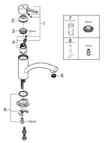 GROHE 30358000 - Miscelatore per lavello SWIFT 227 mm, cromo lucido
