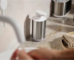 Dispenser per sapone argentato in acciaio inox 300 ml Duo Steel – Joseph Joseph