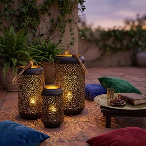 UMEKA - set di 3 lanterne in acciaio