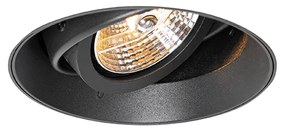 Faretto da incasso moderno nero GU10 AR70 rotondo senza cornice - Oneon