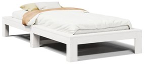 Letto senza materasso bianco 75x190 in legno massello di pino