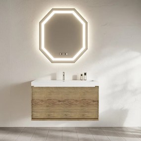 Mobile da bagno sotto lavabo SENSEA Neo Frame marrone L 90 x H 65 x P 48.5 cm, lavabo non incluso