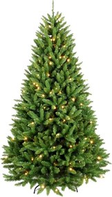 Albero di Natale artificiale Highland illuminato verde H 210 cm x ø 128 cm
