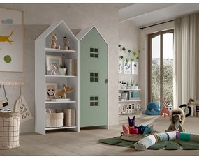 Armadio a giorno bianco-verde per bambini 115x171,5 cm CASAMI BRUGES - Vipack