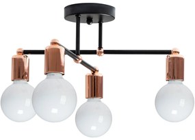 Lampada Di Cristallo Da Soffitto PensileQuadruplo Rose Gold Glamour 392200